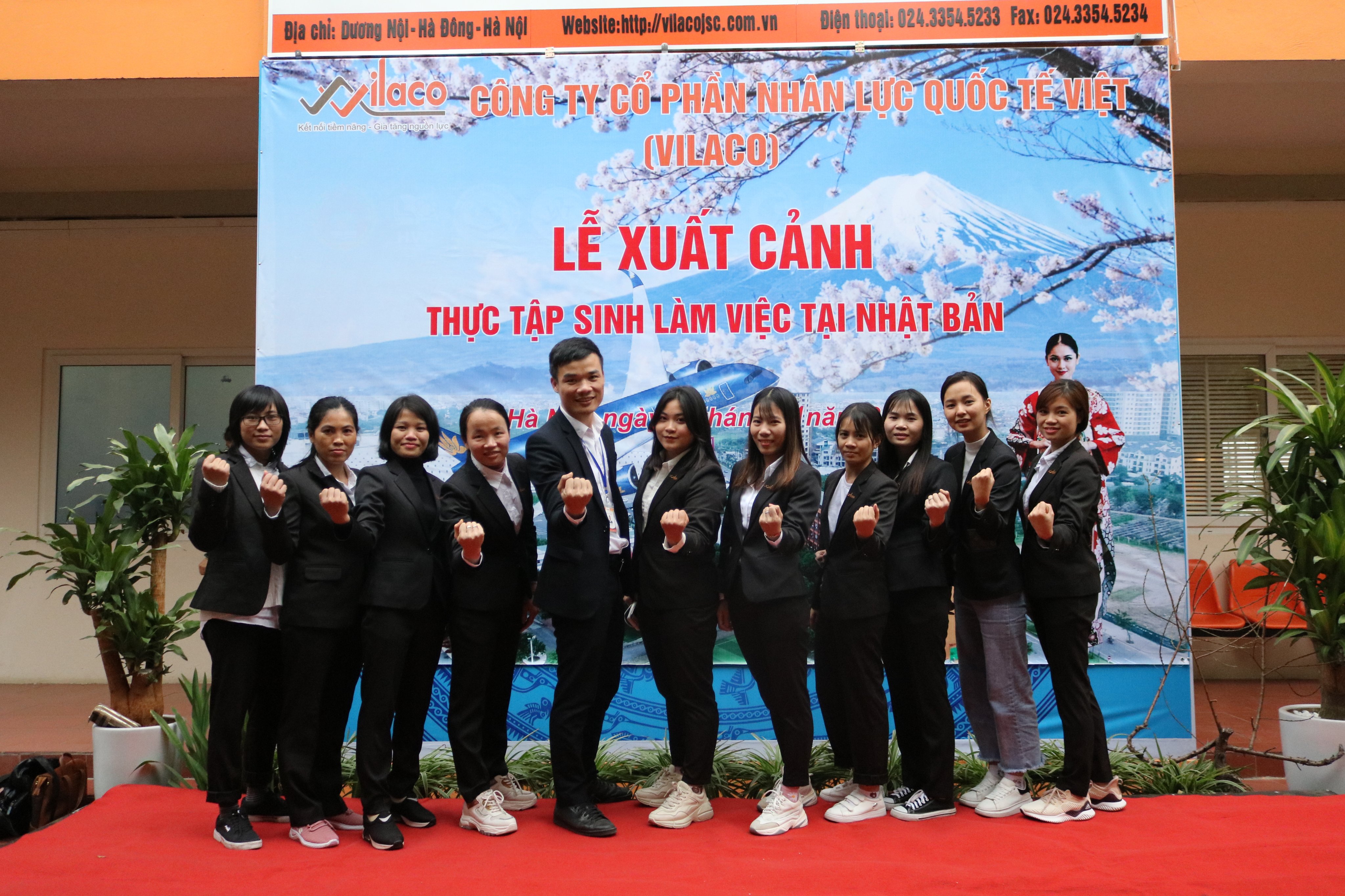 Hình ảnh tại buổi lễ xuất cảnh thực tập sinh Vilaco làm việc tại Nhật Bản (Ảnh: Vilaco)