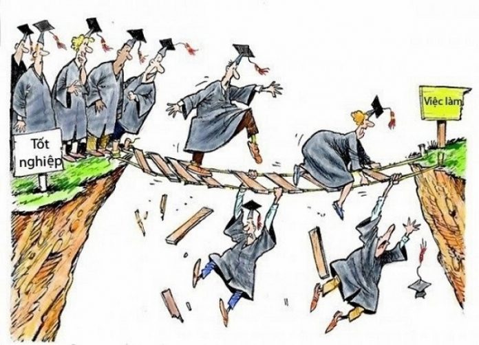 Cử nhân ra trường và nỗi lo việc làm ( Ảnh: Internet)